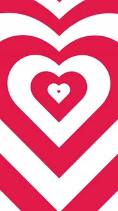 Vertical Loop Animation of Growing Red and White Hearts Minimalistic Clean Aesthetic with Strong