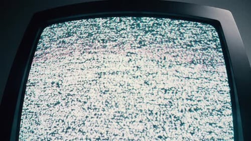 Old Television Screen Displaying Static