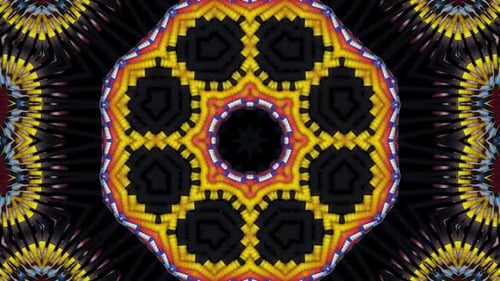 Vibrant Abstract Geometric Kaleidoscope Loop Animation