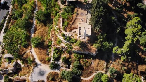 Zefat old Crusaders Fortress Aerial view