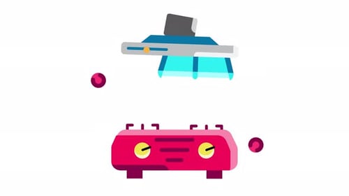 Flat Design Animated Kitchen Hood and Stove