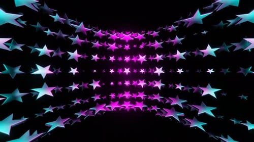 Pink And Cyan Movement Of Stars Background Vj Loop In 4K