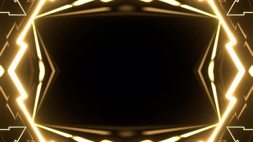 Purple And Light Yellow Infinite Symmetrical Laser Neon Abstract Background Vj Loop In 4K