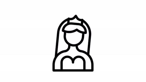 Minimalist Bride Line Icon Animation