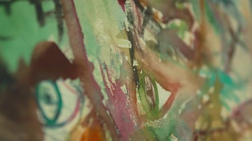 Colorful Abstract Painting Texture with Brush Strokes