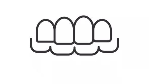 Clean Animated Teeth Line Icon for Dental Health