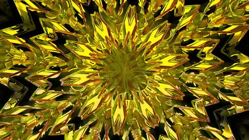 Abstract Golden Geometric Kaleidoscope Loop Motion Background