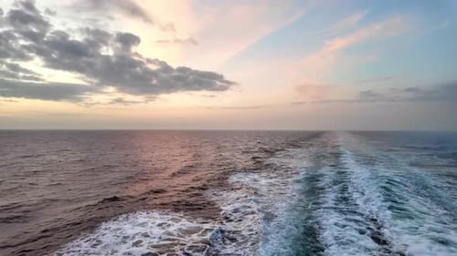 Ocean sunrise from a ship