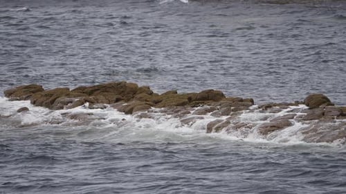 Wild Ocean Waters, Storm Impacts, Crashing Waves, Slow Motion Scenery