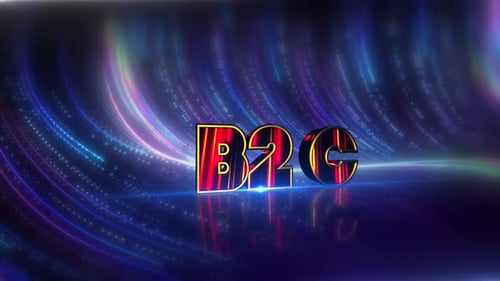 B2C Futuristic Neon Text On Cybernetic Canvas
