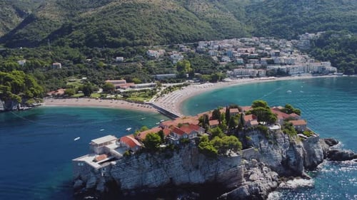 Aerial View of Sveti Stefan