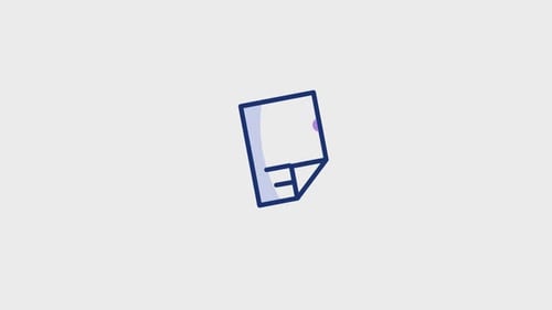 Animated Flat Design Icon Reveal on Document for Business