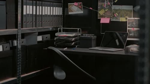 Police Agency Office Equipped with Physical Evidence