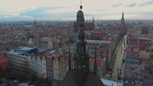 A Bird's Eye View of the Majestic Cityscape of Gdansk, Poland