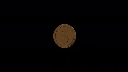 Spinning Golden Dollar Coin Animation