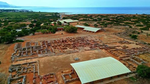 Drone Fly The Megaron great hall Mycenean and ancient Greek palace complexes