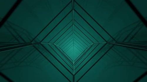 Seamless loop background with abstract misty tunnel made of three dimensional wires