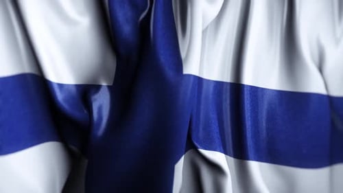 Realistic Waving Finland National Flag Loopable Background