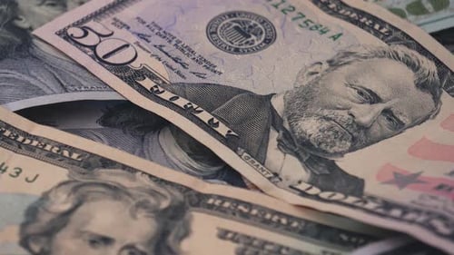 Close Up of US Dollar Bills