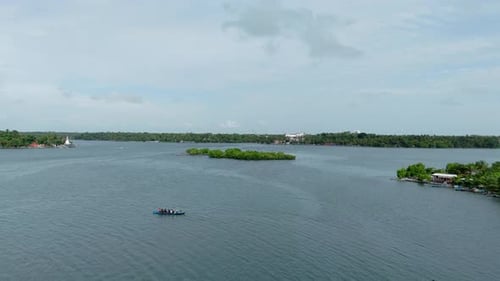 Sambranikodi islands in Ashtamudi Lake in kollam, drone shots