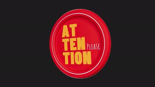 Red Attention Warning Sign Badge