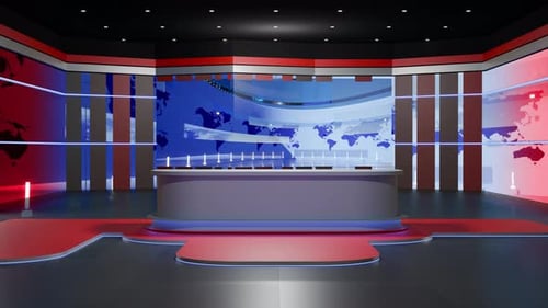 3D Virtual News Studio Ab008 Background Loop