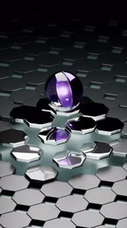 3D-Animation mit Metallkugeln, die eine Schleife befriedigen