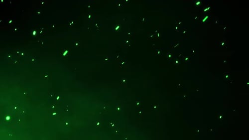 Flying Green Fire Particle Sparks Background V4