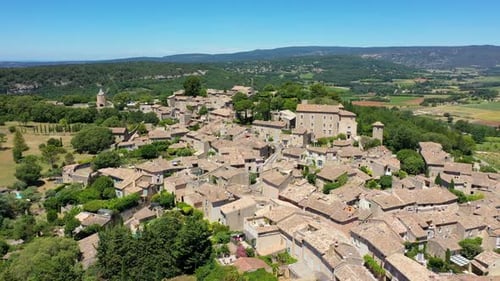View of Goult, a small typical town in Provence, France.