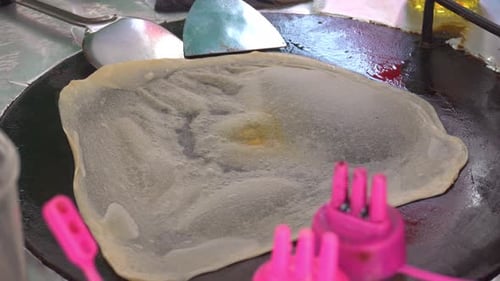 Thai Street Food is Being Prepared Pancakes