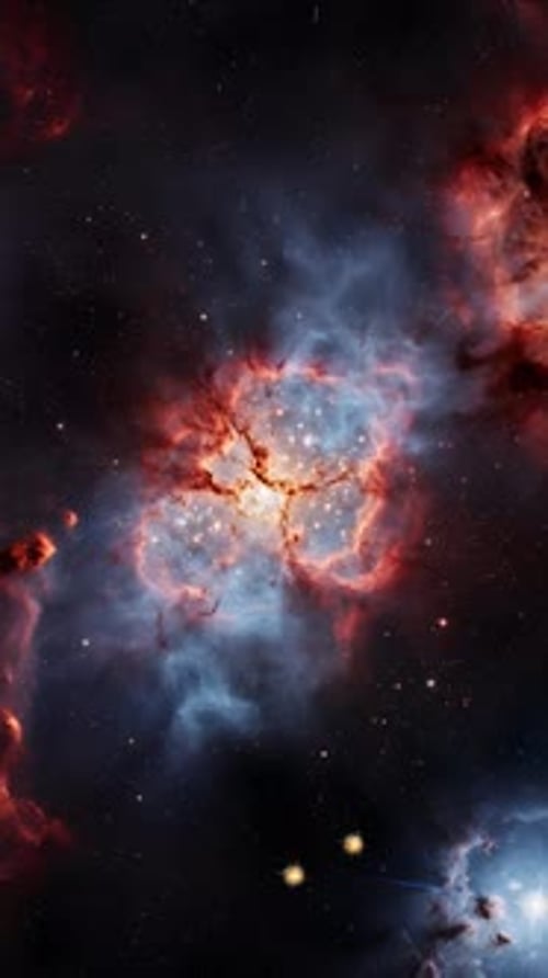 Explore the Vibrant Colors of a Distant Cosmic Nebula in the Night Sky