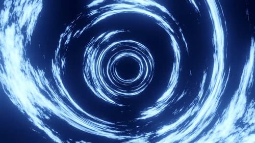 Futuristic Blue Light Tunnel Animation Loop