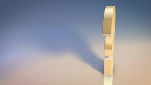 Golden 3D Question Mark Rotating Loop Animation