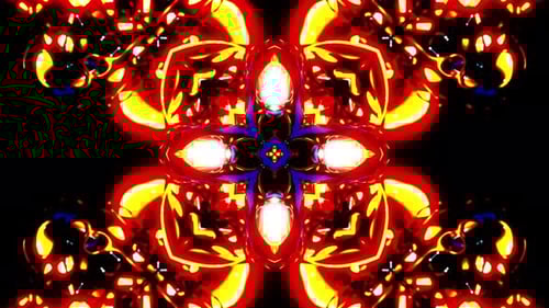 Glowing liquid changing shape. Kaleidoscope VJ loop