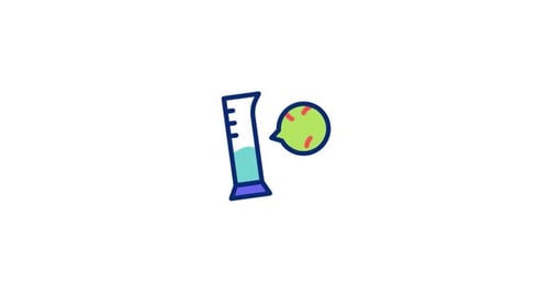 Animated Measuring Cylinder with Microbes