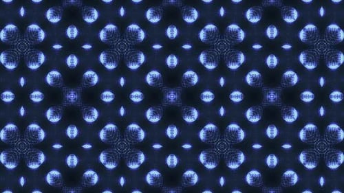 Abstract Blue Glowing Geometric Kaleidoscope Pattern Background