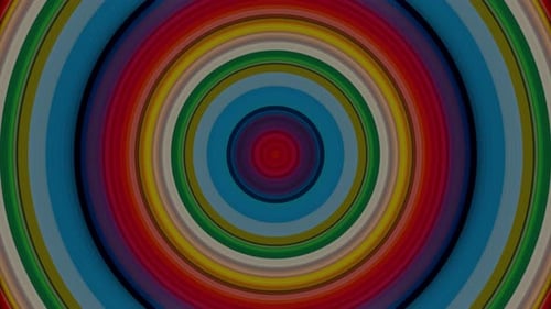 Abstract Rainbow Concentric Circles Expanding and Contracting Loop