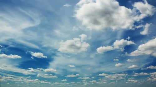 Blue sky and white clouds time lapse