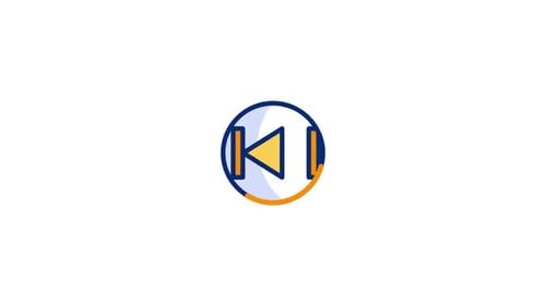 Animated Flat Design Media Player Previous Track Button Icon