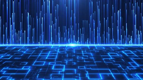 Futuristic Digital Grid Background with Glowing Blue Data Lines
