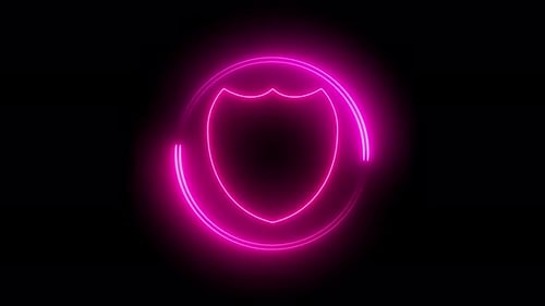 UI icon with pink neon light isolated in black background. Vd 1146