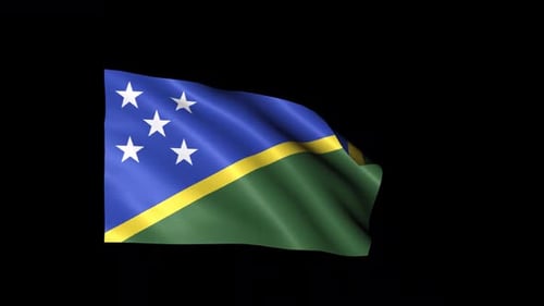 Solomon Islands National Flag Waving Loop Animation