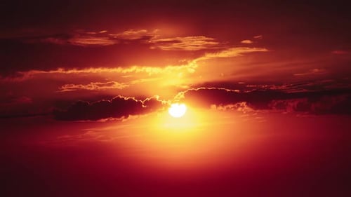 Dramatic Sunset Time-Lapse over Cloudy Sky
