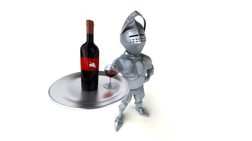 Fun 3D cartoon knight with alpha channel