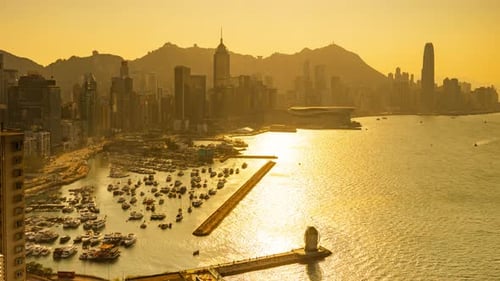 Hong Kong City Skyline From a High Vantage Point