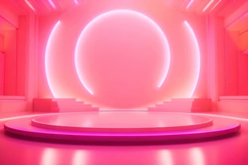 podium Futuristic showcase with platform for product displaying. Empty modern stage display