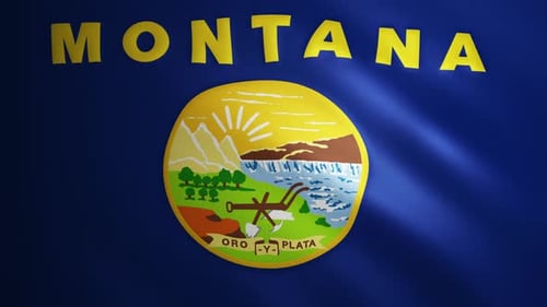 Waving Montana State Flag Animation