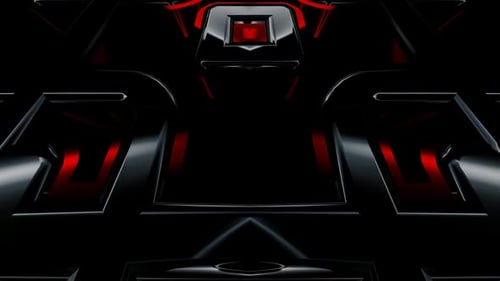 Futuristic Red Glow Metallic Geometric Pattern Loop