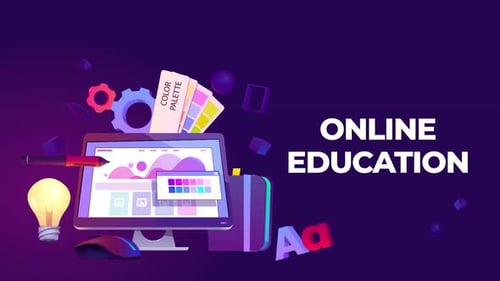 Modern Online Education Creative Design Concept Animation