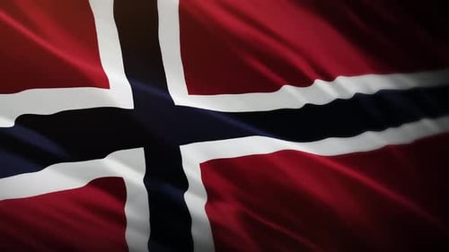 Realistic Norway National Flag Waving Seamless Loop